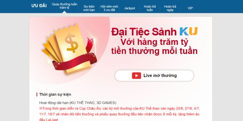 Khuyến mãi Kubet88 sự kiện tuần trăm tỷ hấp dẫn nhất hiện nay